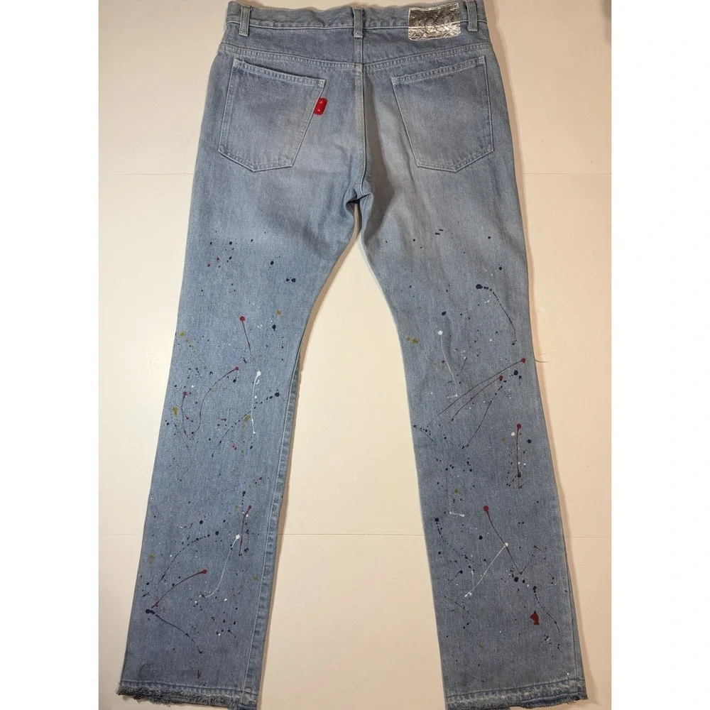 Skins JPN Japan Paint Splatter Denim Jeans Thrashed 34x36 Marni Gallery Dept